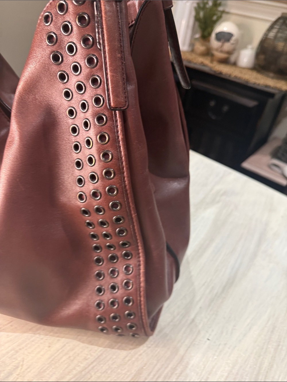 Coach Madison Large Studded Leather Hobo Brown - Picture 4 of 16